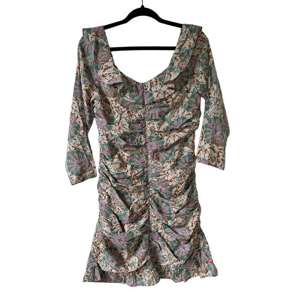 NWT Veronica Beard Lozano Floral Ruched Mini Dress - Picture 3 of 8
